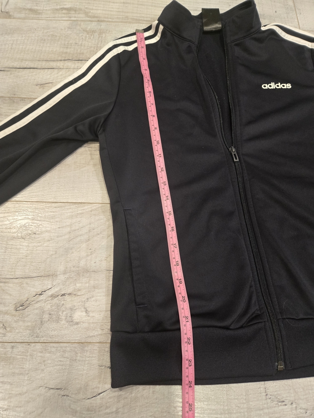 Adidas Navy Track Jacket with White Stripes - Picture 5 of 8